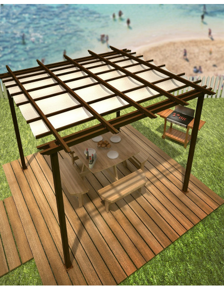 PERGOLAS EN ALUMINIO MADERA