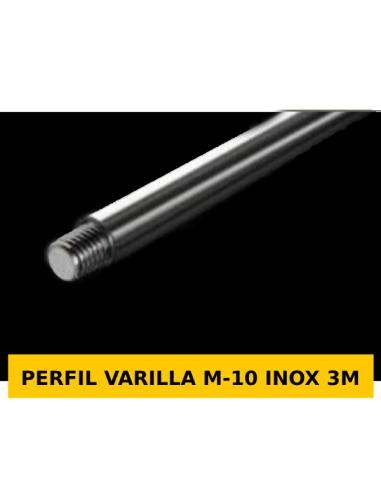 PERFIL VARILLA M-10 INOX 3M